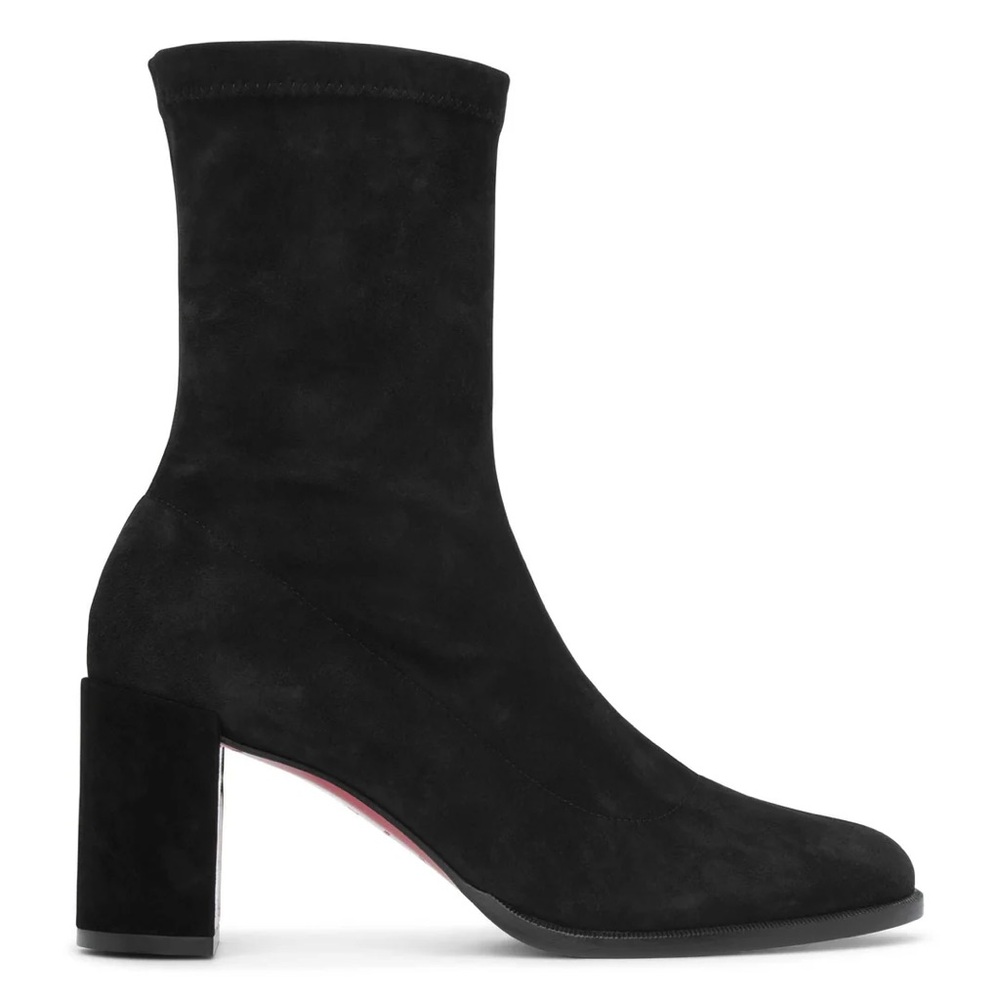 Christian Louboutin stretchadoxa black suede 70mm boot booty size 39
